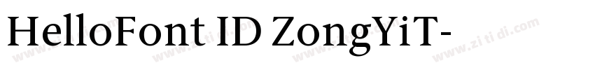 HelloFont ID ZongYiT字体转换